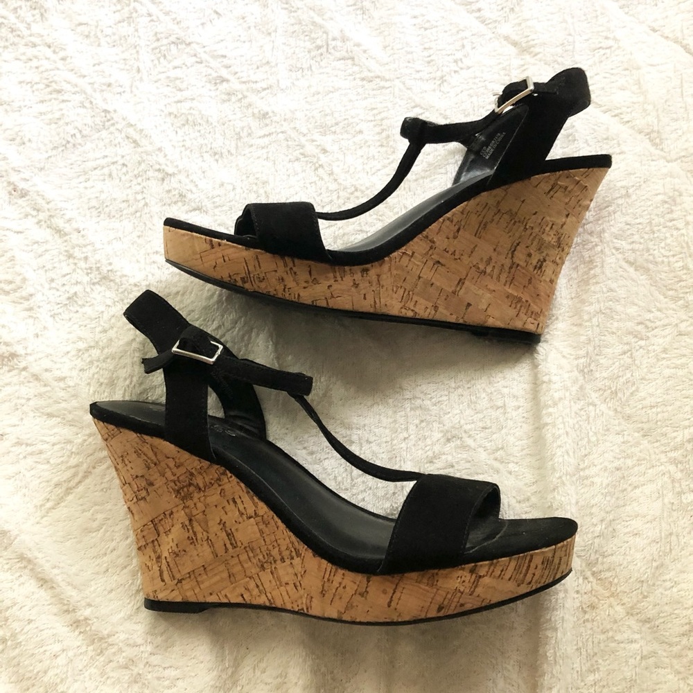 Charles by Charles David black cork wedges size 8